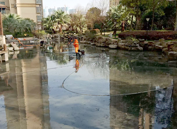 东营景观池淤泥清理